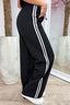 Pantalon rayé Juste pour toi - Noir