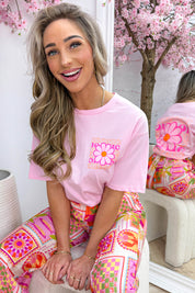 Iconic flower T-shirt - Lollypop roze