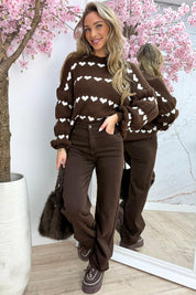 Made with love trui - Bruin