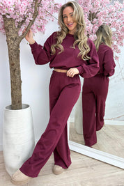 Chill moments comfy co-ord - Bordeaux