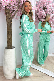 Leopard stripe comfy co-ord - Mint