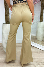 Classy flared pantalon (Incl. riem) - Camel