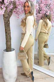 Top classico cuori dorati - Beige