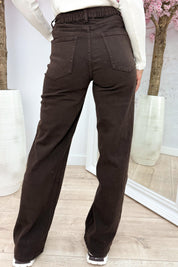 Choco bow jogg jeans - Bruin