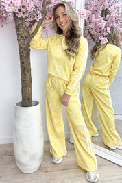 Leopard stripe comfy co-ord - Geel