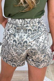 Deluxe paisley short - Lt. grijs