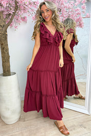 Malibu ruffle dress - Bordeaux