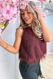 So fluffy topje - Bordeaux