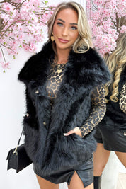 Furry feelings gilet - Zwart