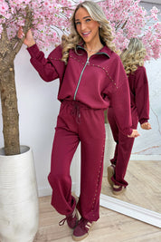 Studded comfy co-ord - Bordeaux