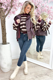 Leather look gilet - Bordeaux