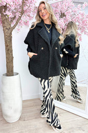 Snuggle up teddy gilet - Zwart