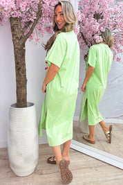Leopard amore T-shirt dress - Mint