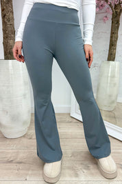 Sporty flair pants - Dk. grijs