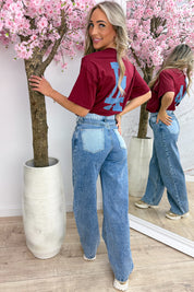 Denim LA T-shirt - Bordeaux