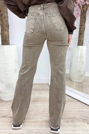 Braided straight leg jeans YY6698YI3 - Taupe