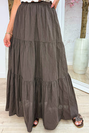 Cotton maxi skirt - Bruin