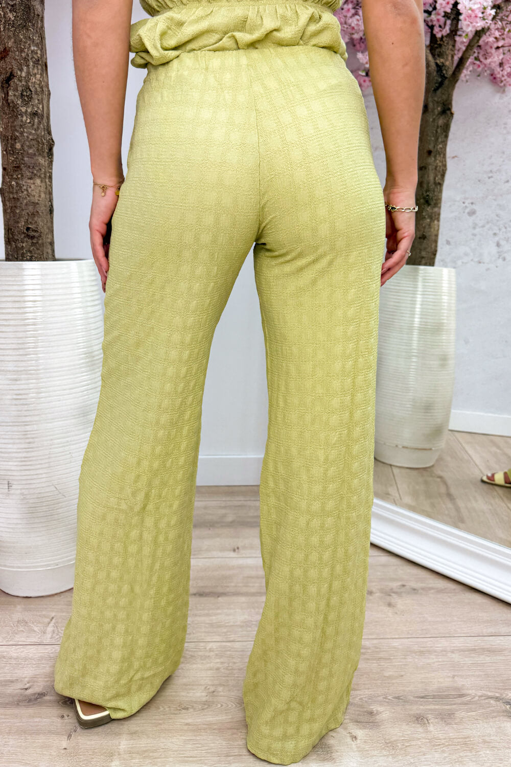 Pattern party pants - Olijf