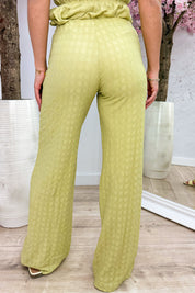 Pattern party pants - Olijf