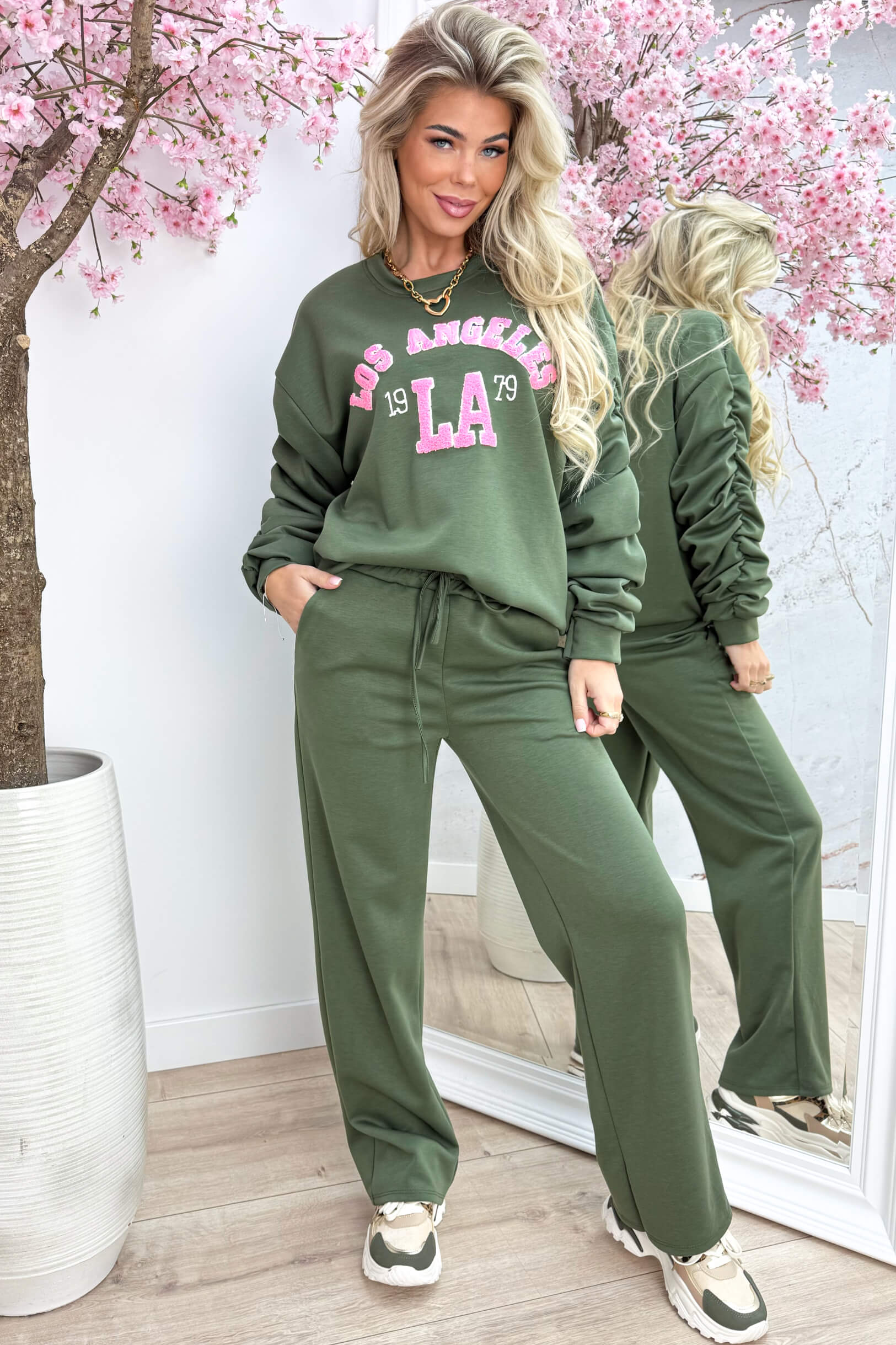 Smocked la comfy co-ord - Army