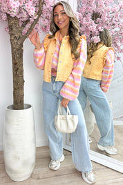 Ruffle denim gilet - Oranje