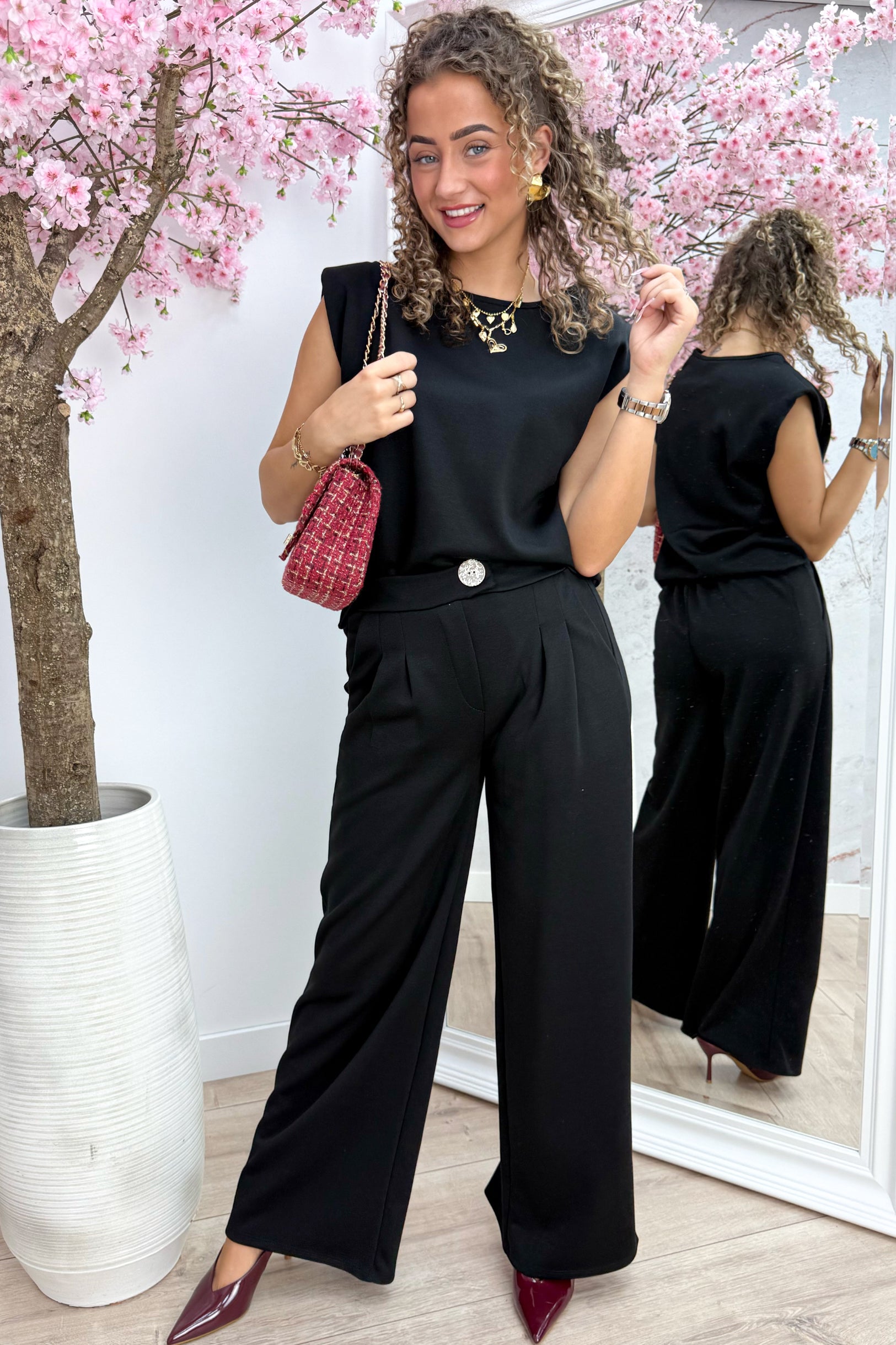 Looking cute but comfy co-ord - Zwart