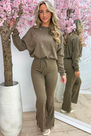 Lounge lover diamond trui - Army