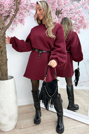 Oversized sweater dress - Bordeaux