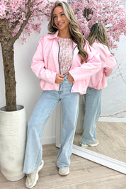 MWL Suede look bomber - Roze