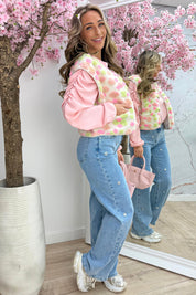 Pastel paradise teddy gilet - Beige