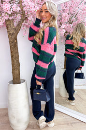 Cozy days stripe cardigan - Navy