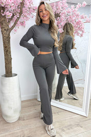 Sporty cropped co-ord - Taupe