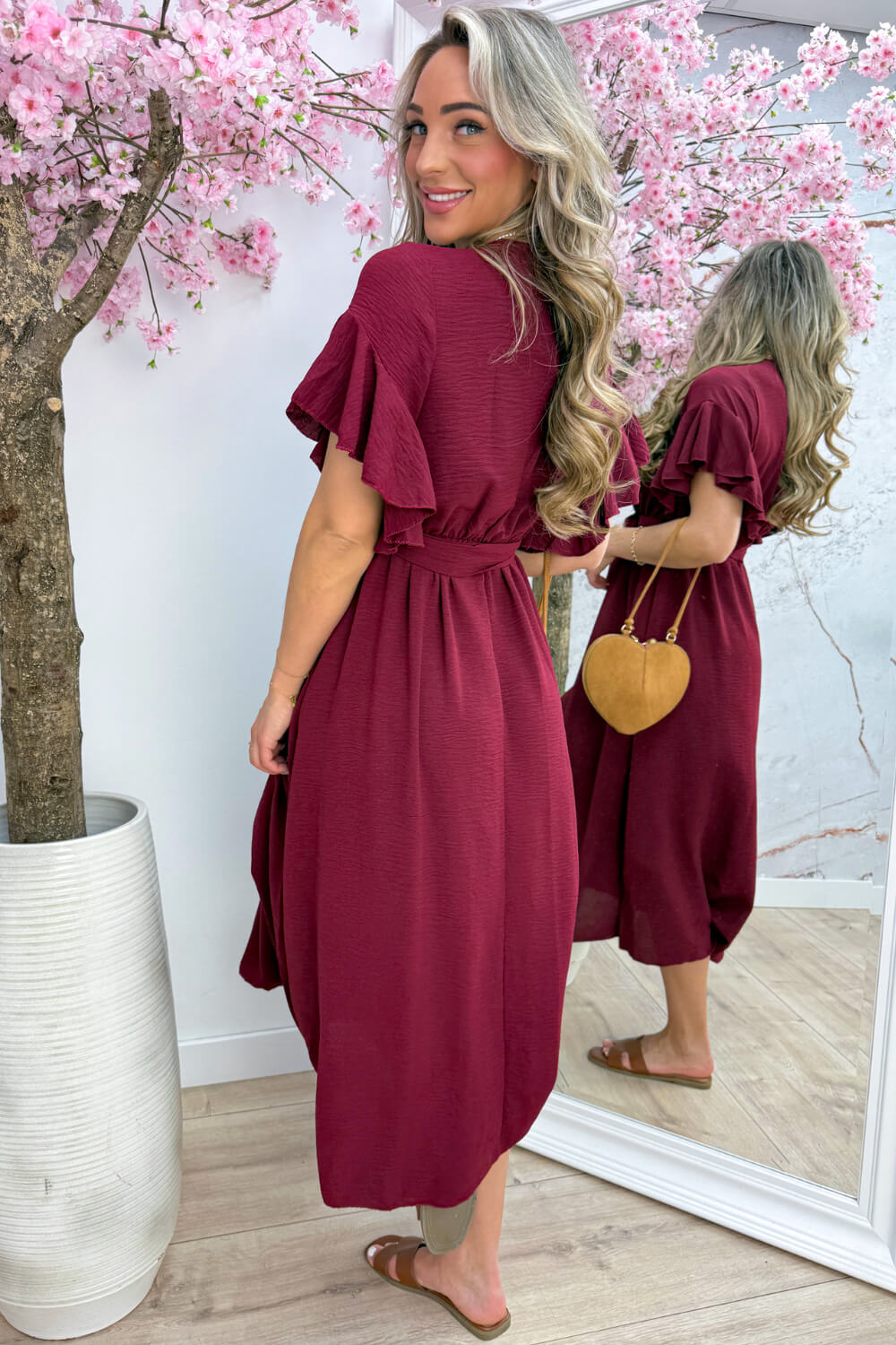 Rio ruffle maxi dress - Bordeaux