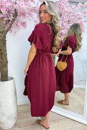 Rio ruffle maxi dress - Bordeaux