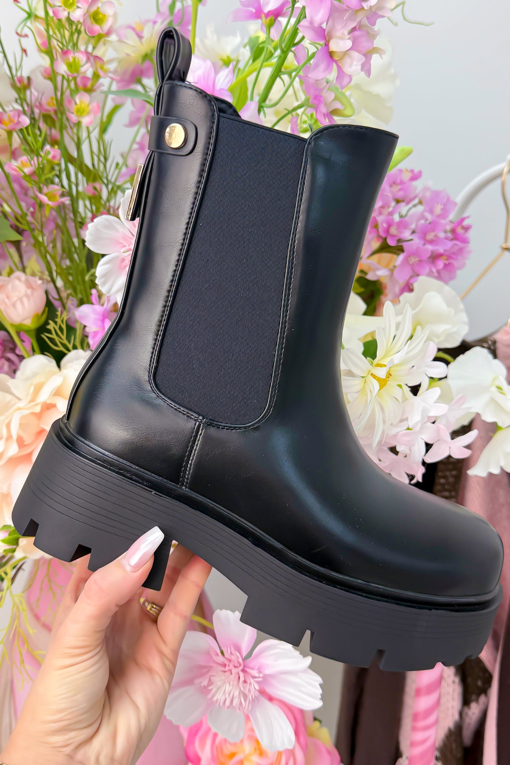 Chunky statement boots - Zwart