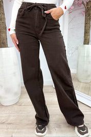 Choco bow jogg jeans - Bruin