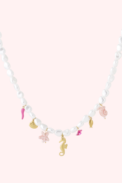 Beachy pearl ketting - Goud