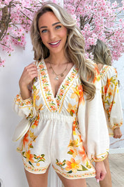 Floral romance elastic jumper - Oranje