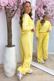 Leopard stripe comfy co-ord - Geel