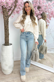 Little hearts trui - Beige