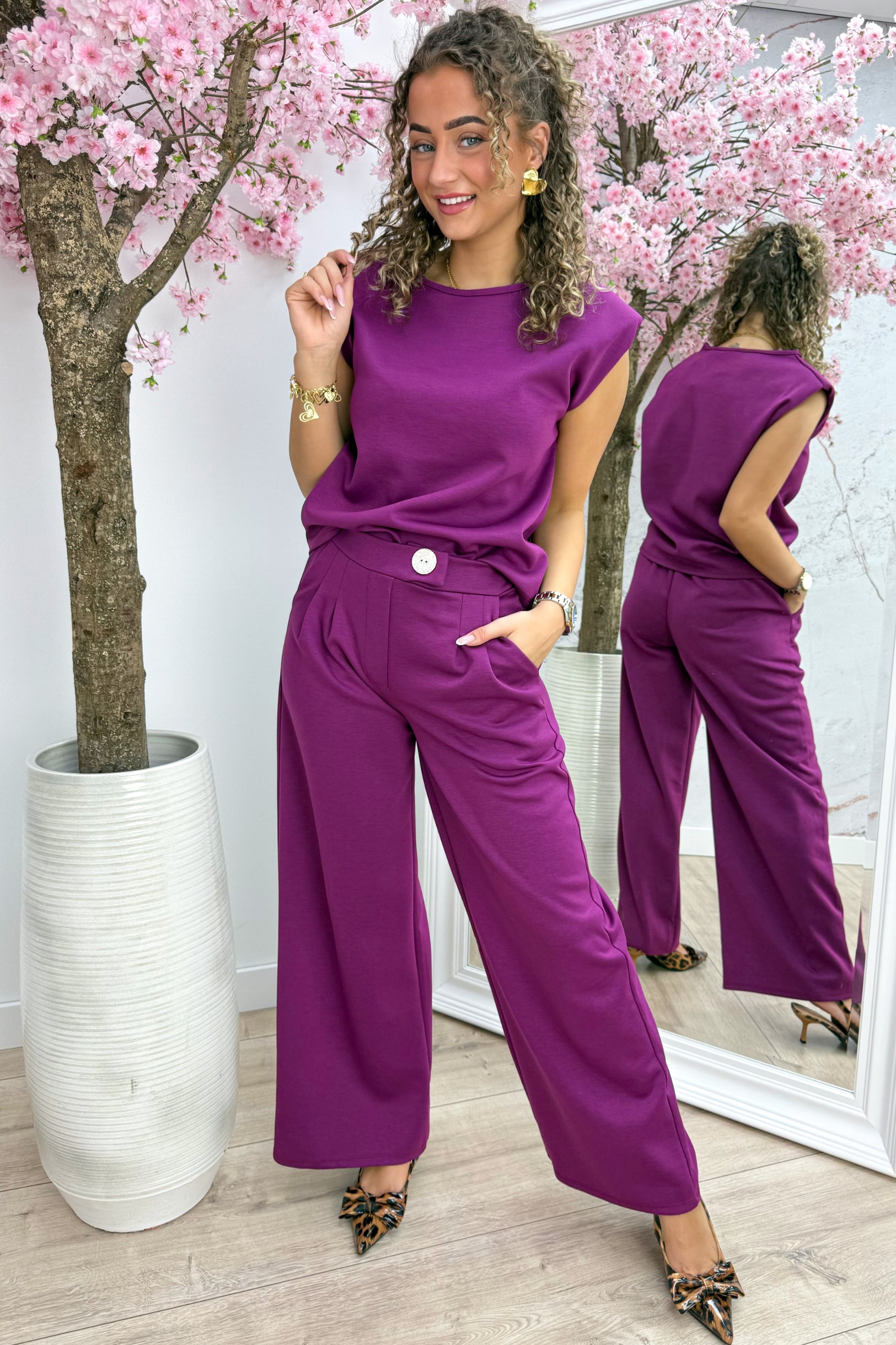 Looking cute but comfy co-ord - Berry purple