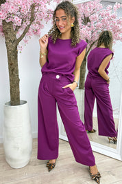 Looking cute but comfy co-ord - Berry purple