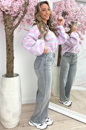 Candy stripe trui - Lila