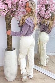 Ruffle denim blouse - Lila