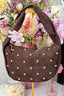Suede stud bag - Brown