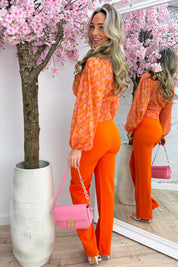 Tropicana cropped topje - Oranje