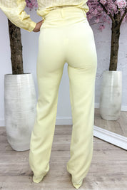 Straight leg stripe pantalon - Geel