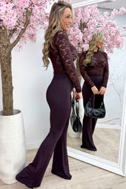 Flirty flower lace topje - Berry purple