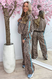 Leopard stripe vest - Sky blue