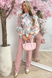 Full of flowers ruffle blouse - Wit